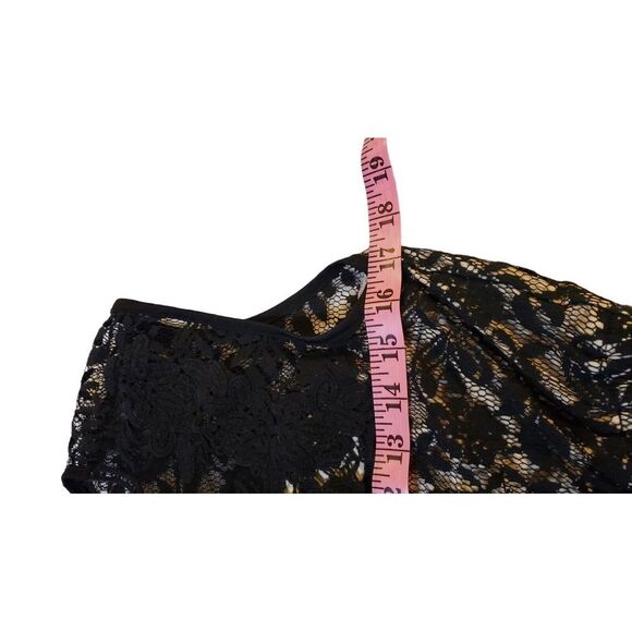 Pinky Ivory Black‎ Lace Crew Neck Sleeveless Mini Fit & Flare Dress Women Size M - Picture 11 of 14